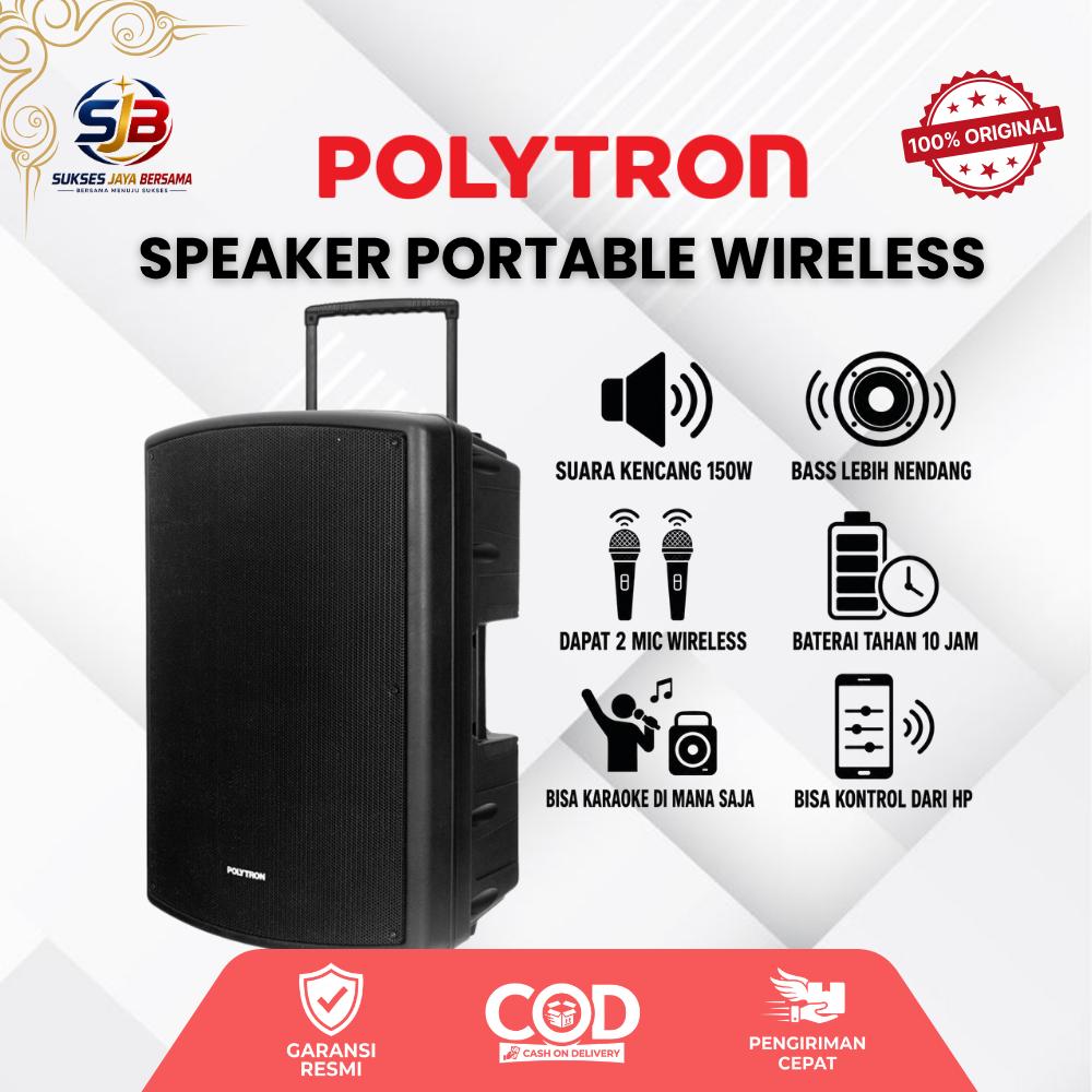 POLYTRON Speaker Portable Wireless Pas Pro12F3  Garansi Resmi