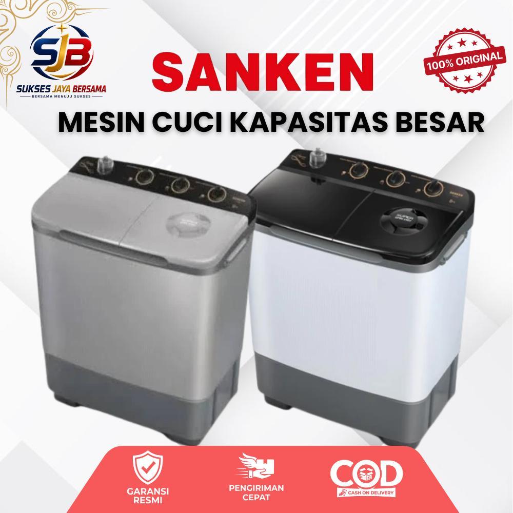 Sanken Mesin Cuci 2 Tabung TW-8600RL Kapasitas Besar 8Kg Lowwatt Garansi Resmi