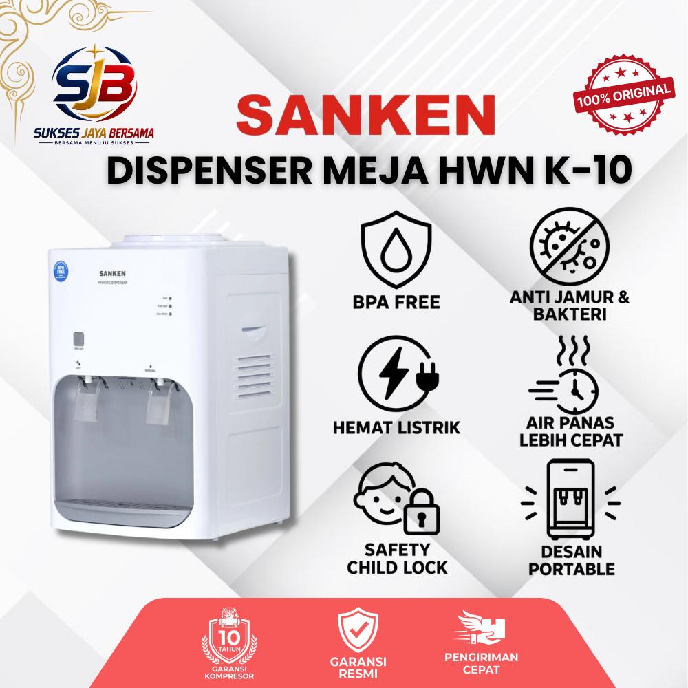 SANKEN Dispenser Galon Meja HWN-K10 Hot dan Normal BPA Free Garansi Resmi