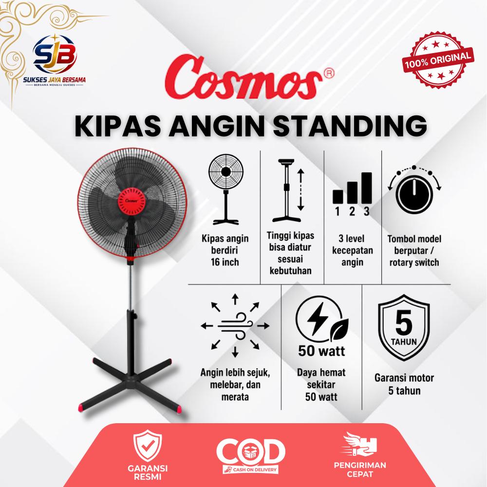COSMOS 16 XDC Kipas Angin Berdiri 16Inch Jangkauan Angin Luas Anti Berisik Garansi Resmi