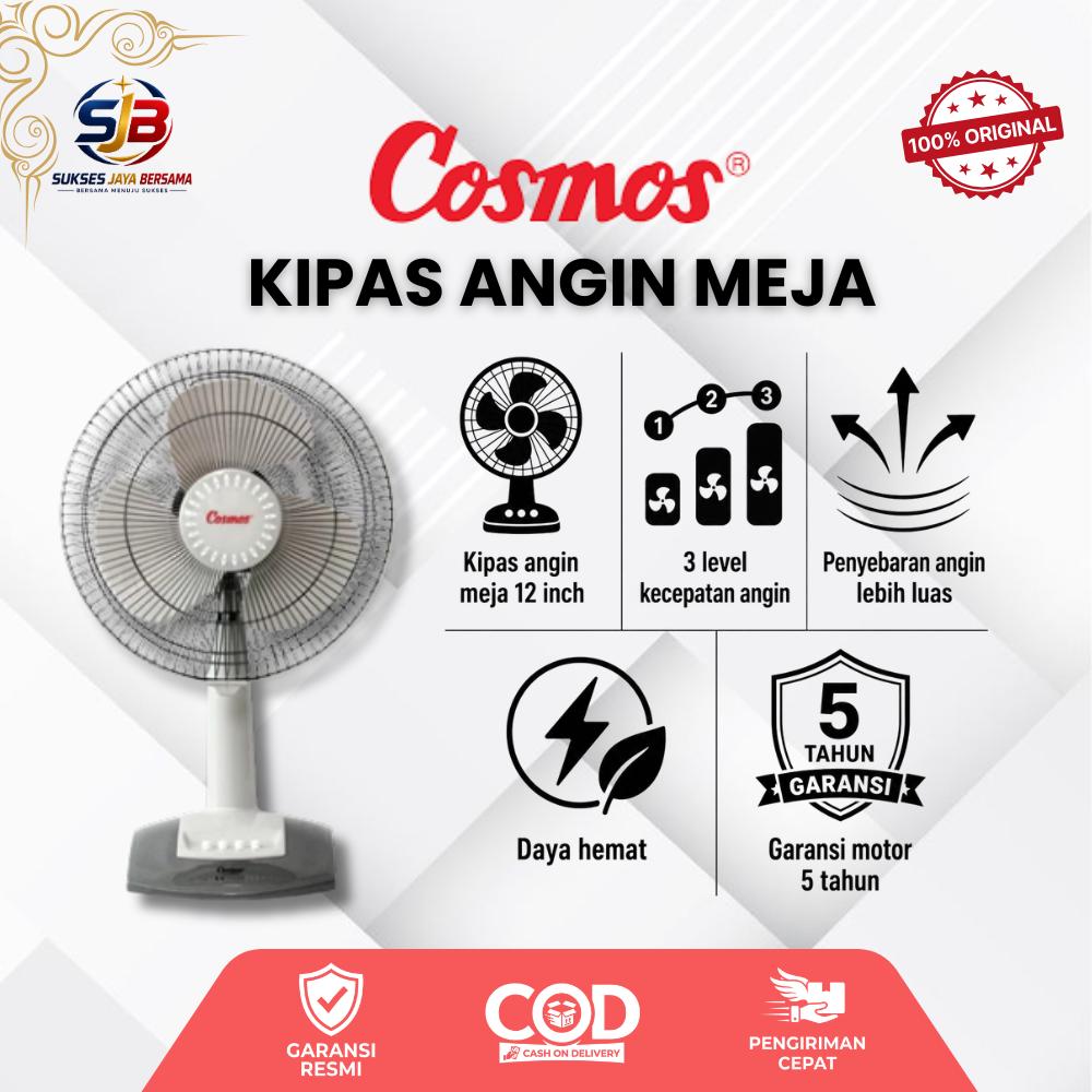 COSMOS Kipas Angin 12 DARN Kipas Angin Meja 12Inch Jangkauan Luas Garansi Resmi