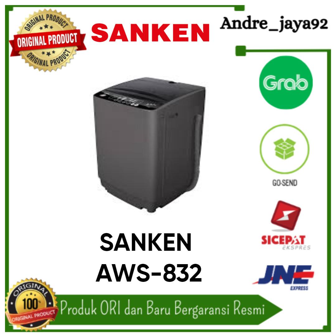 Mesin Cuci Sanken 1 Tabung 8KG AW-S832HBK / AWS 832 8 KG Fuzzy Logic
