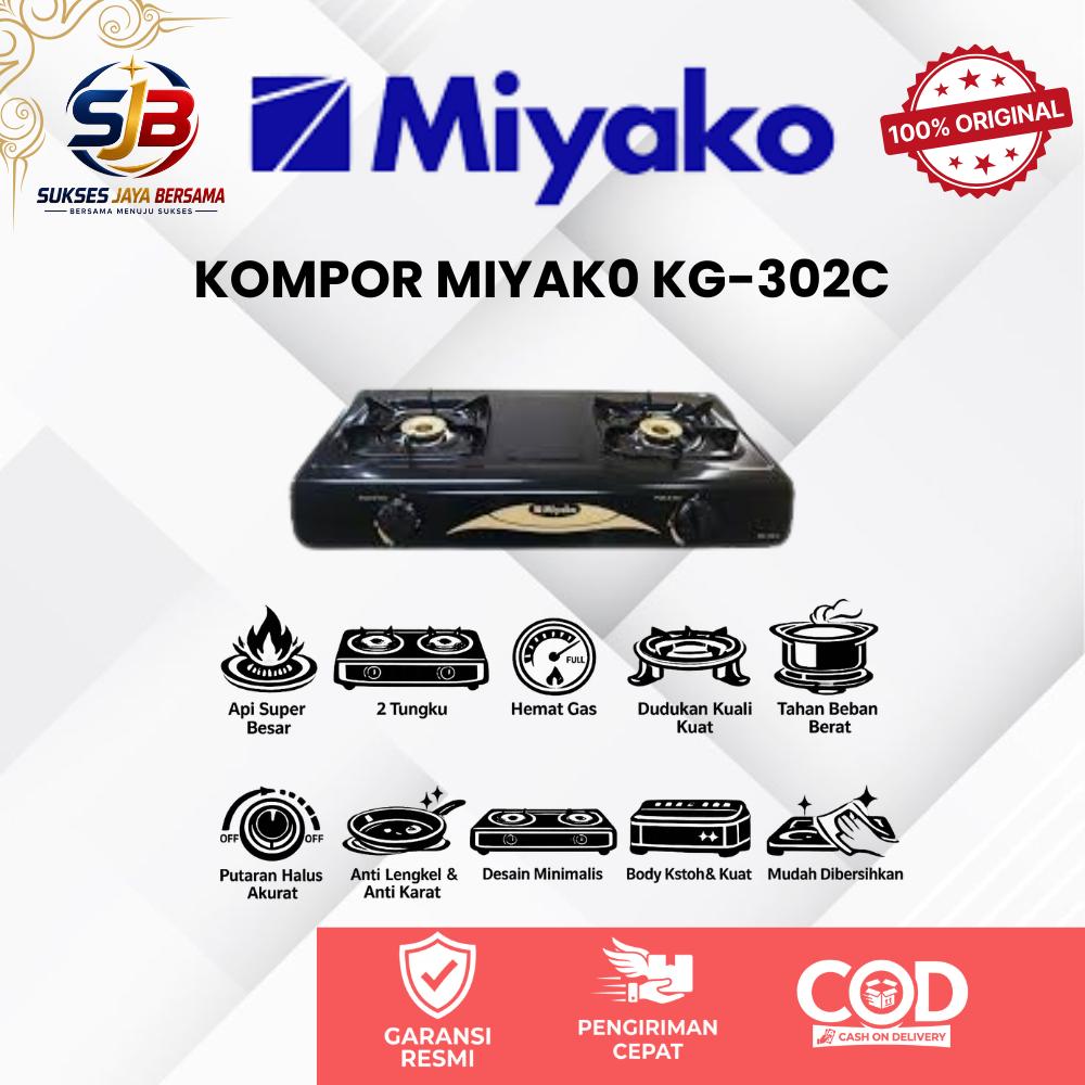 KOMPOR GAS MIYAKO KG-302C / KG302C , KOMPOR 2 TUNGKU