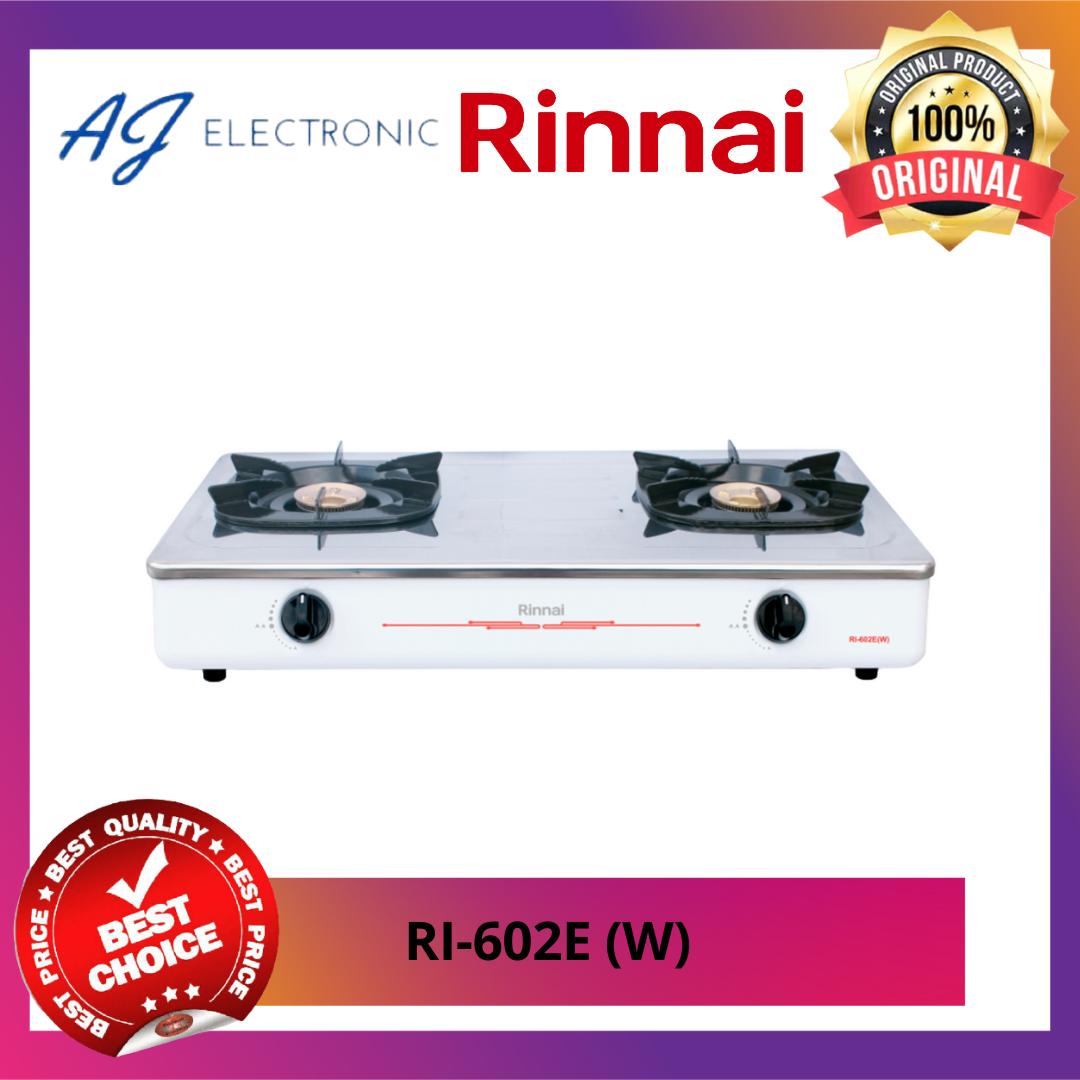 KOMPOR GAS RINNAI RI-602E / RI602E , KOMPOR GAS 2 TUNGKU PUTIH
